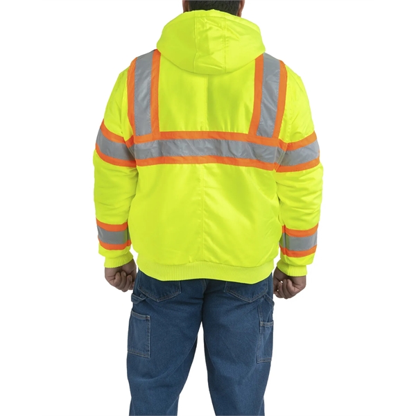 Berne Men's Hi-Vis Class 3 Hooded Active Jacket - Berne Men's Hi-Vis Class 3 Hooded Active Jacket - Image 2 of 3