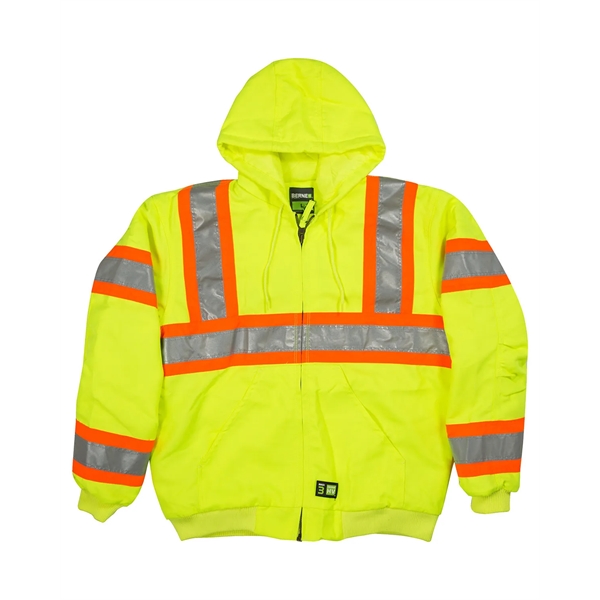 Berne Men's Hi-Vis Class 3 Hooded Active Jacket - Berne Men's Hi-Vis Class 3 Hooded Active Jacket - Image 3 of 3