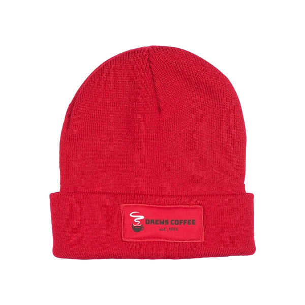 Prime Line Knit Beanie With Patch - Prime Line Knit Beanie With Patch - Image 4 of 9