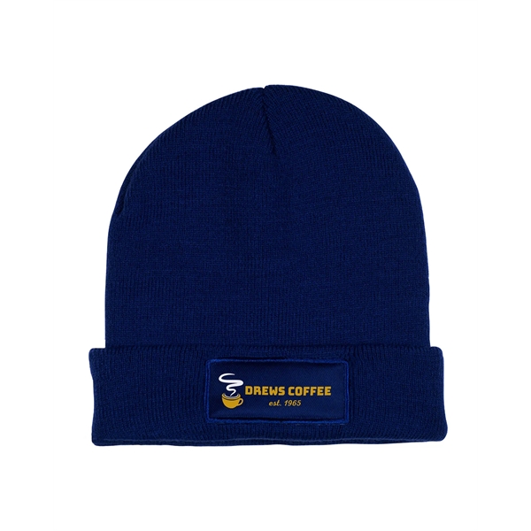 Prime Line Knit Beanie With Patch - Prime Line Knit Beanie With Patch - Image 6 of 9