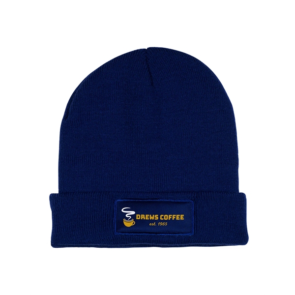 Prime Line Knit Beanie With Patch - Prime Line Knit Beanie With Patch - Image 4 of 7