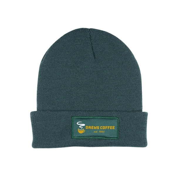 Prime Line Knit Beanie With Patch - Prime Line Knit Beanie With Patch - Image 0 of 9