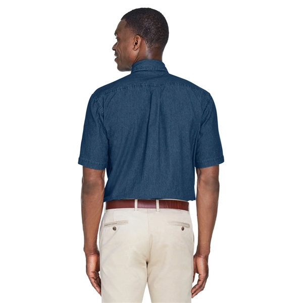 Harriton Men's Short-Sleeve Denim Shirt - Harriton Men's Short-Sleeve Denim Shirt - Image 8 of 15