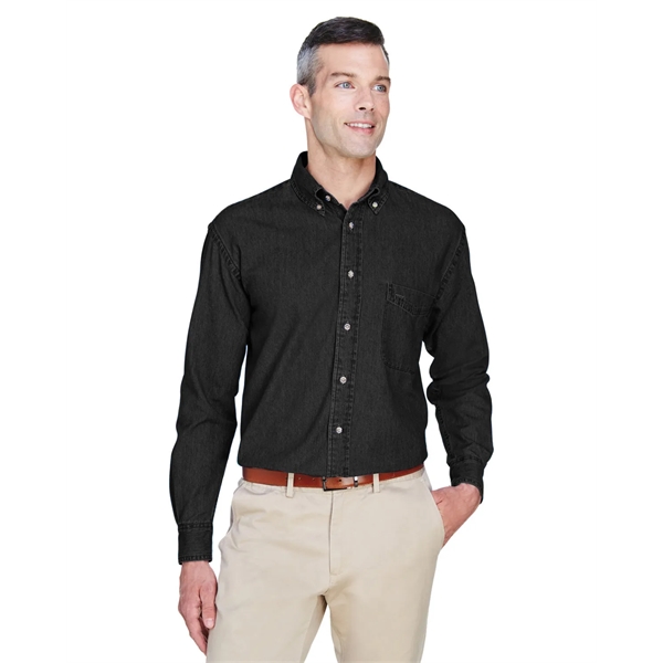 Harriton Men's Tall Long-Sleeve Denim Shirt - Harriton Men's Tall Long-Sleeve Denim Shirt - Image 18 of 22