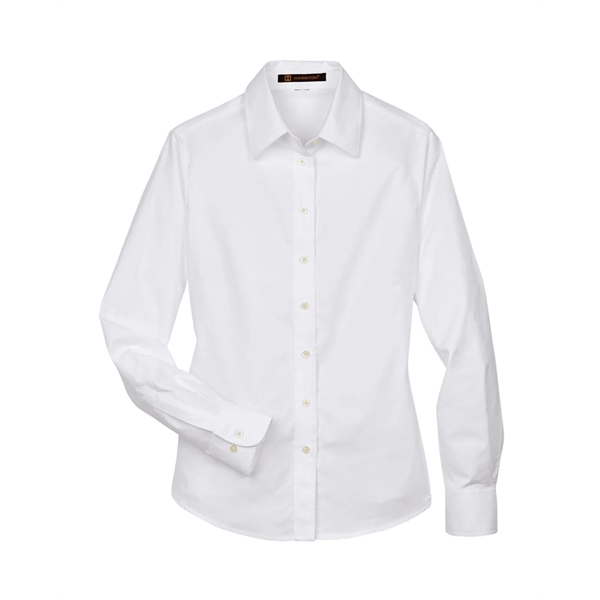 Harriton Ladies' Long-Sleeve Oxford with Stain-Release - Harriton Ladies' Long-Sleeve Oxford with Stain-Release - Image 24 of 34