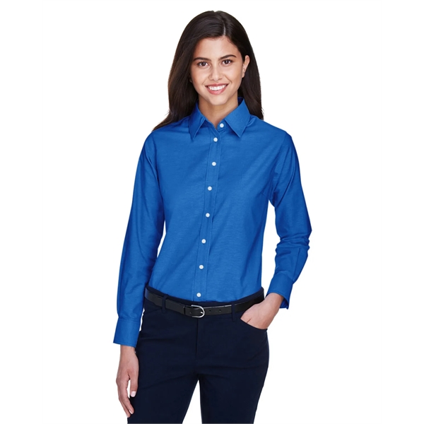 Harriton Ladies' Long-Sleeve Oxford with Stain-Release - Harriton Ladies' Long-Sleeve Oxford with Stain-Release - Image 17 of 34
