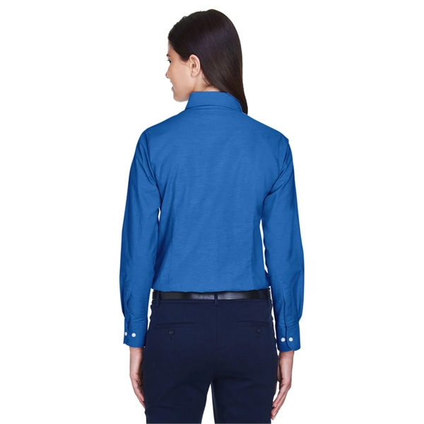 Harriton Ladies' Long-Sleeve Oxford with Stain-Release - Harriton Ladies' Long-Sleeve Oxford with Stain-Release - Image 19 of 34