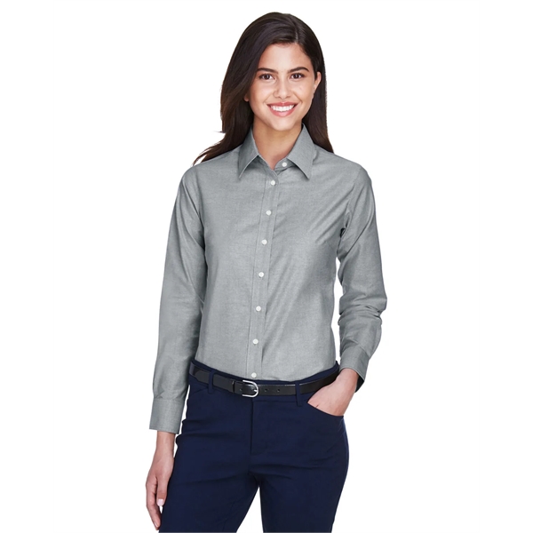 Harriton Ladies' Long-Sleeve Oxford with Stain-Release - Harriton Ladies' Long-Sleeve Oxford with Stain-Release - Image 20 of 34