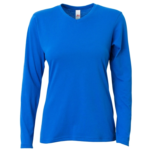 A4 Ladies' Long-Sleeve Softek V-Neck T-Shirt - A4 Ladies' Long-Sleeve Softek V-Neck T-Shirt - Image 12 of 47