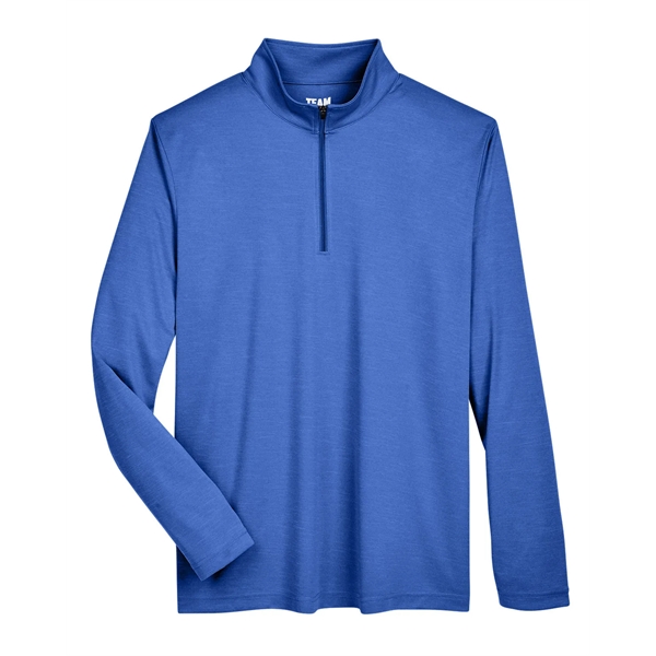 Team 365 Men's Zone Sonic Heather Performance Quarter-Zip - Team 365 Men's Zone Sonic Heather Performance Quarter-Zip - Image 52 of 63