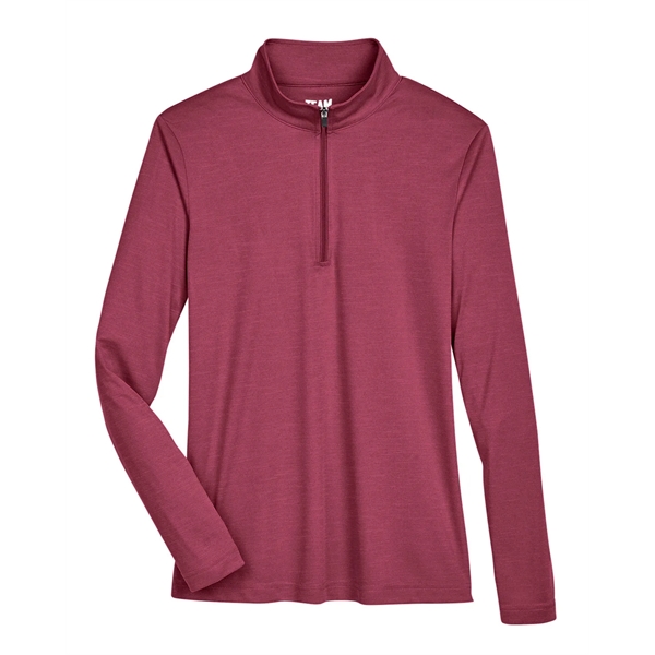 Team 365 Ladies' Zone Sonic Heather Performance Quarter-Zip - Team 365 Ladies' Zone Sonic Heather Performance Quarter-Zip - Image 61 of 62