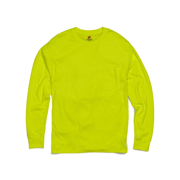 Hanes Adult Workwear Long-Sleeve Pocket T-Shirt - Hanes Adult Workwear Long-Sleeve Pocket T-Shirt - Image 30 of 36