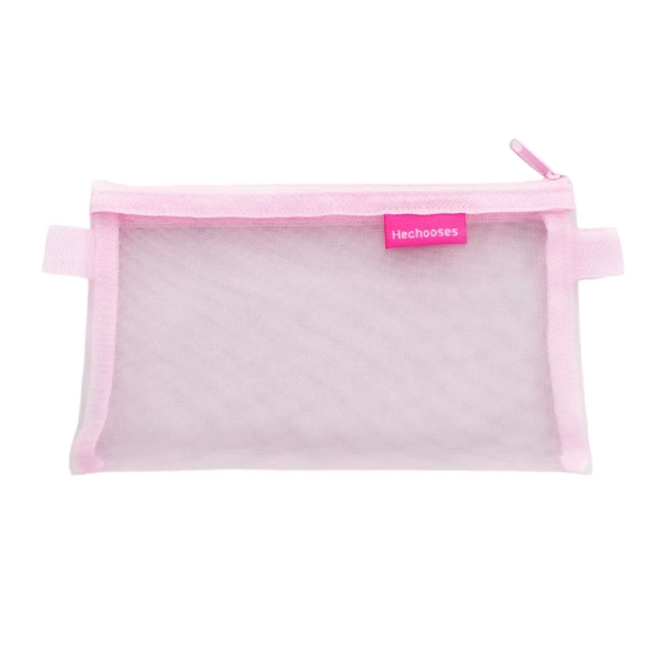 Transparent Mesh Pencil Case with Zipper - Transparent Mesh Pencil Case with Zipper - Image 8 of 9