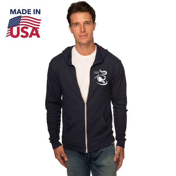 Unisex USA Made Organic Triblend Jersey Full Zip Hoodie - Unisex USA Made Organic Triblend Jersey Full Zip Hoodie - Image 0 of 6