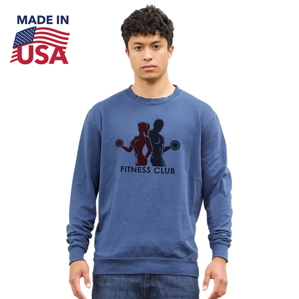 USA Made Unisex Vintage Pigment Dyed Fleece Crew Sweatshirt - USA Made Unisex Vintage Pigment Dyed Fleece Crew Sweatshirt - Image 0 of 7