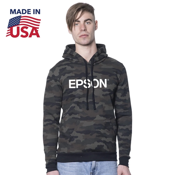 USA Made Unisex Camo Fleece Pullover Hoodie - USA Made Unisex Camo Fleece Pullover Hoodie - Image 0 of 2
