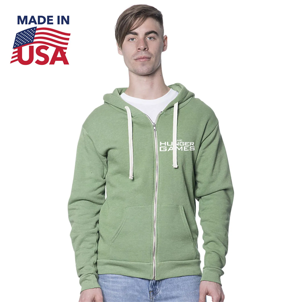 USA Made Unisex Organic RPET Fleece Zip Hoodie - USA Made Unisex Organic RPET Fleece Zip Hoodie - Image 0 of 6