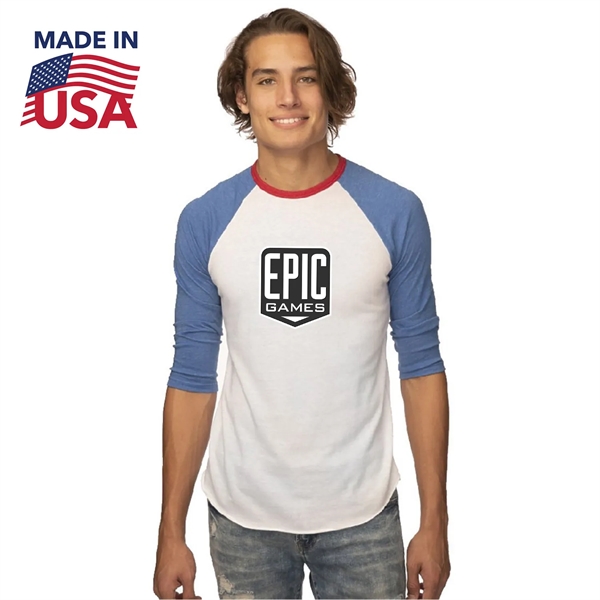 USA Made Unisex Americana Raglan Baseball Shirt - USA Made Unisex Americana Raglan Baseball Shirt - Image 0 of 2