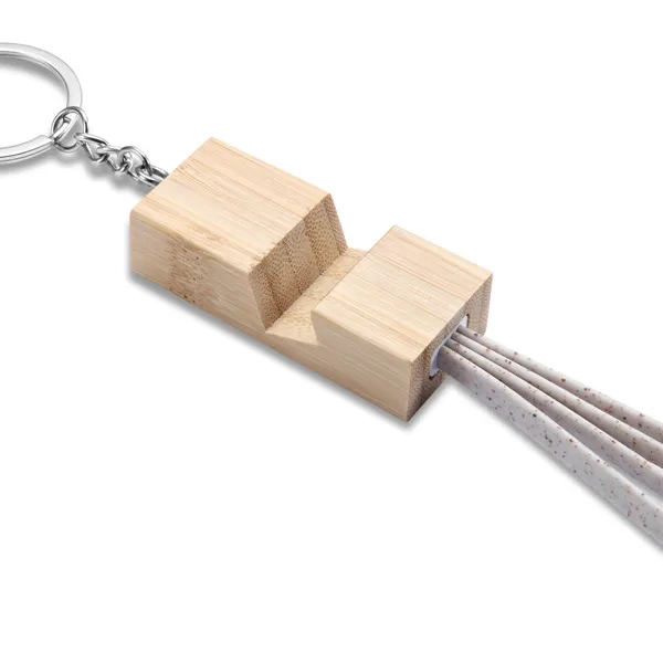 Custom Bamboo Charging Cable w/ Phone Stand - Custom Bamboo Charging Cable w/ Phone Stand - Image 1 of 4