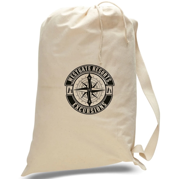 Cotton Canvas Drawstring Bag USA Decorated