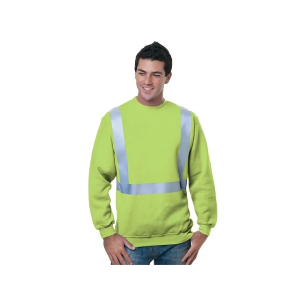 Hi Vis 100% USA-Made Pre-Shrunk Class 2 Safety Sweatshirt - Hi Vis 100% USA-Made Pre-Shrunk Class 2 Safety Sweatshirt - Image 2 of 2