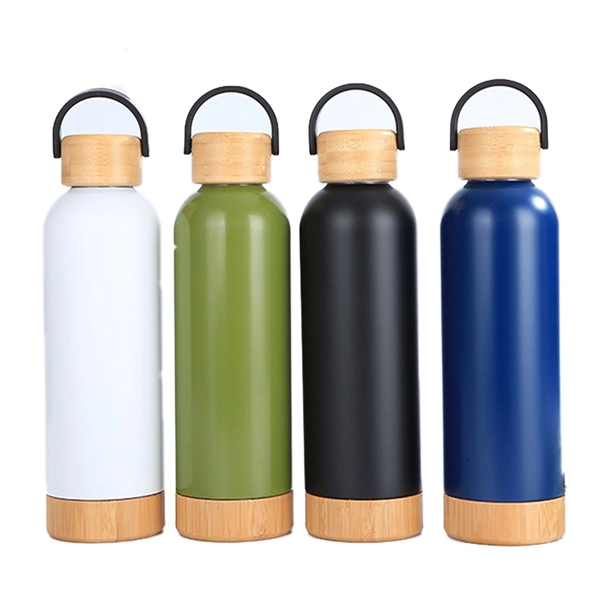 Insulated Water Bottle Bamboo Lid - Insulated Water Bottle Bamboo Lid - Image 0 of 1