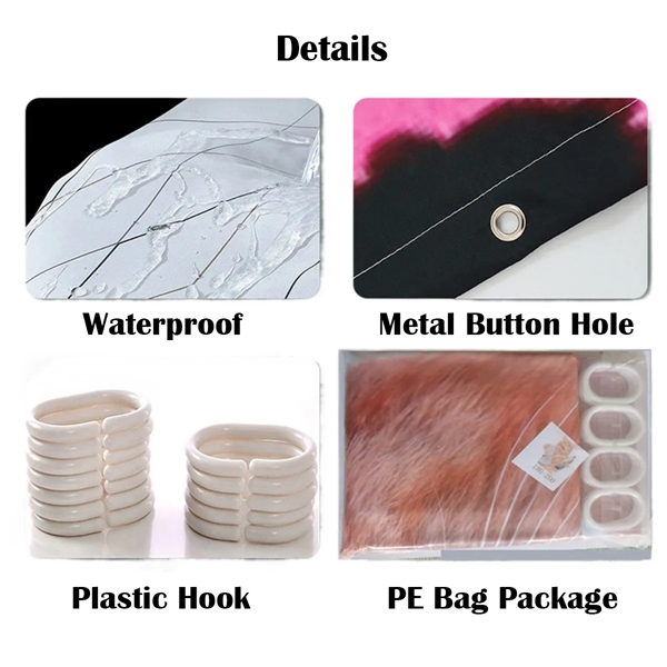 Custom Shower Curtain with Plastic Hook - Custom Shower Curtain with Plastic Hook - Image 2 of 3