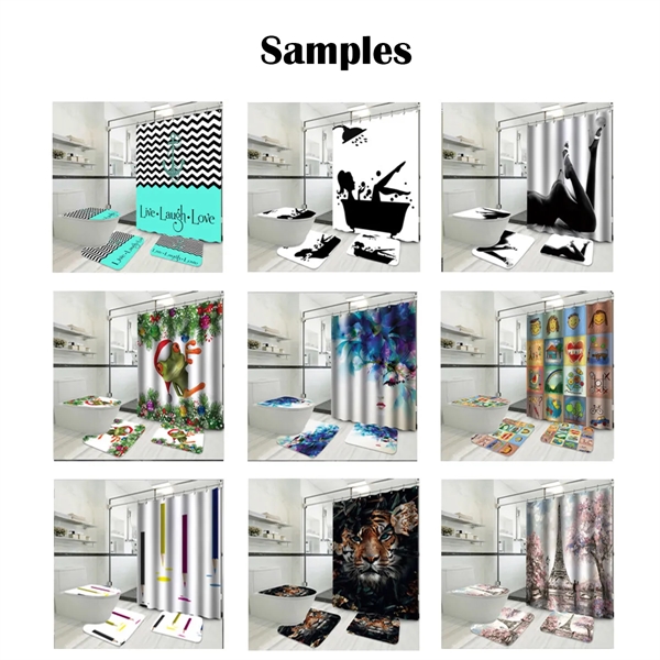Custom Shower Curtain with Plastic Hook - Custom Shower Curtain with Plastic Hook - Image 3 of 3