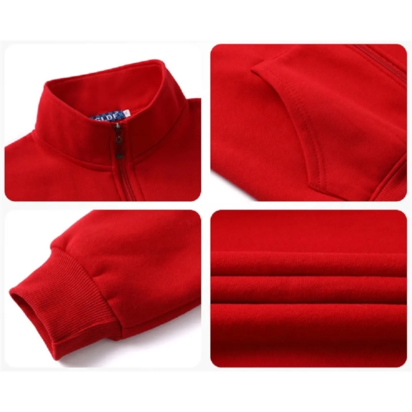 Stand Collar Fleece Hoodie Men&Women - Stand Collar Fleece Hoodie Men&Women - Image 2 of 4