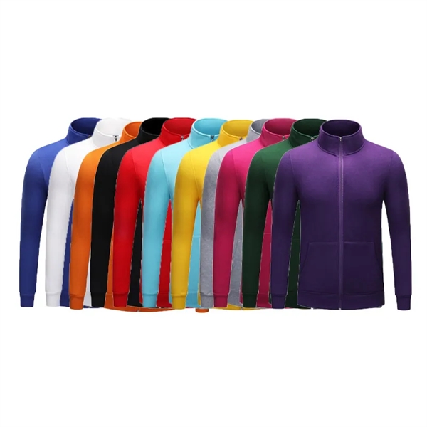 Stand Collar Fleece Hoodie Men&Women - Stand Collar Fleece Hoodie Men&Women - Image 3 of 4