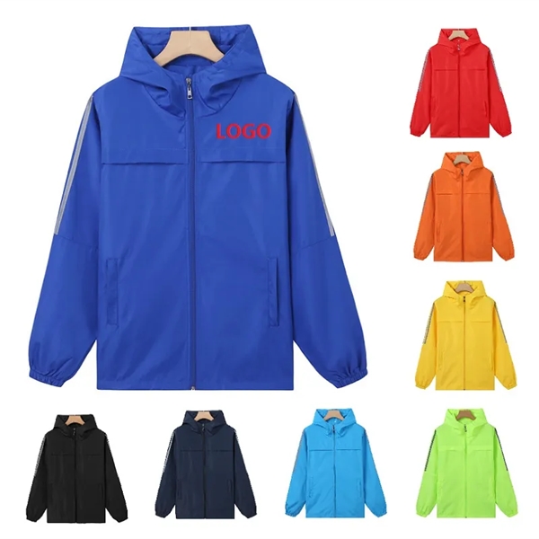 Reflective Hoodie Windbreaker Overalls W/ Stripe - Reflective Hoodie Windbreaker Overalls W/ Stripe - Image 0 of 9