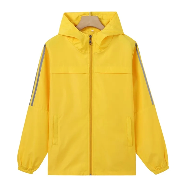 Reflective Hoodie Windbreaker Overalls W/ Stripe - Reflective Hoodie Windbreaker Overalls W/ Stripe - Image 3 of 9