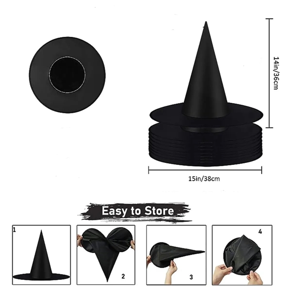 Halloween Black Witch Hats Costume Accessory Decorations - Halloween Black Witch Hats Costume Accessory Decorations - Image 1 of 3