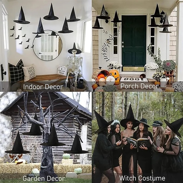 Halloween Black Witch Hats Costume Accessory Decorations - Halloween Black Witch Hats Costume Accessory Decorations - Image 2 of 3