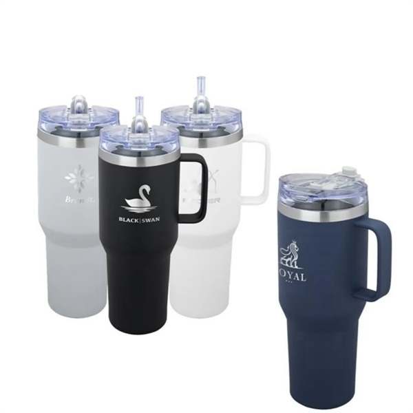40 oz Insulated Travel Tumbler with Handle - 40 oz Insulated Travel Tumbler with Handle - Image 1 of 3