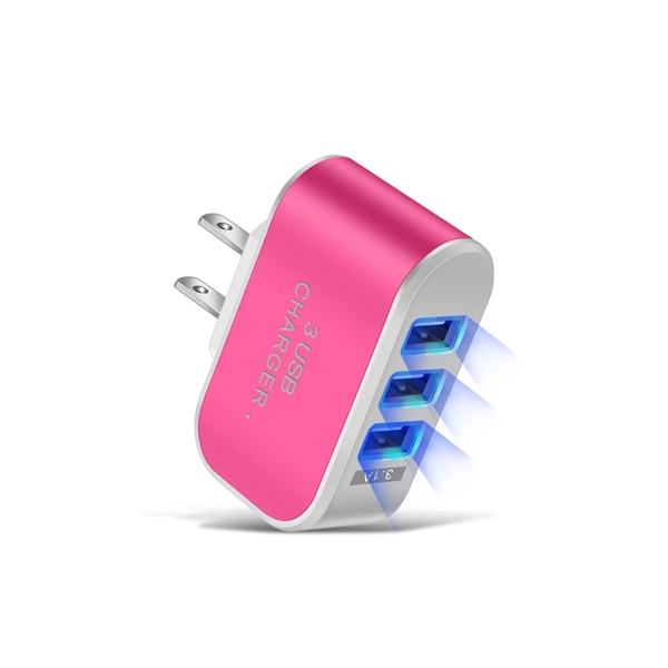 Glow Portable 3 Port USB Charger Cube Plug - Glow Portable 3 Port USB Charger Cube Plug - Image 2 of 4