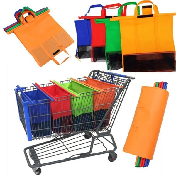 Reusable Shopping Cart Grocery Organizer bag Set of 4 - Reusable Shopping Cart Grocery Organizer bag Set of 4 - Image 0 of 4