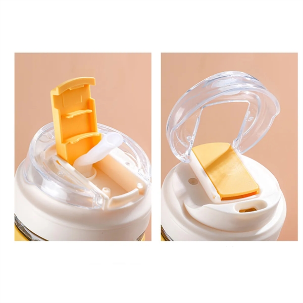 Coffee Drinking Silicone Sleeve Clear Cup with Lid and Straw - Coffee Drinking Silicone Sleeve Clear Cup with Lid and Straw - Image 1 of 5