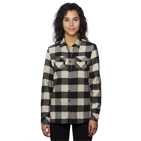 Burnside Ladies' Plaid Boyfriend Flannel Shirt - Burnside Ladies' Plaid Boyfriend Flannel Shirt - Image 25 of 51
