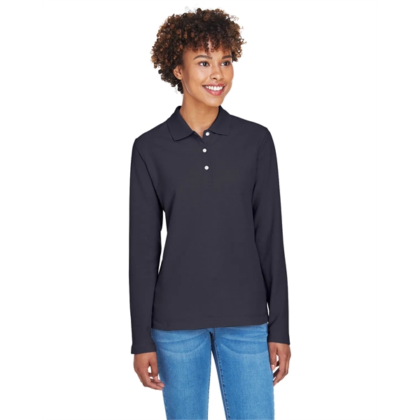 Devon & Jones Ladies' Pima Pique Long-Sleeve Polo - Devon & Jones Ladies' Pima Pique Long-Sleeve Polo - Image 41 of 54