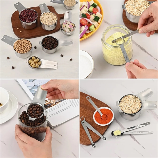 Stainless Steel Kitchen Measuring Cups And Spoons Set - Stainless Steel Kitchen Measuring Cups And Spoons Set - Image 3 of 5