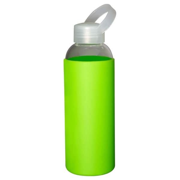 18 oz. Glass Bottle With Color Silicone Sleeve - 18 oz. Glass Bottle With Color Silicone Sleeve - Image 1 of 5