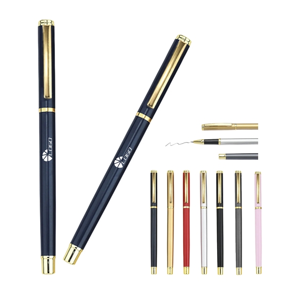 MOQ20 0.5mm Black Ink Gel Pen With Metal Clip - MOQ20 0.5mm Black Ink Gel Pen With Metal Clip - Image 0 of 1