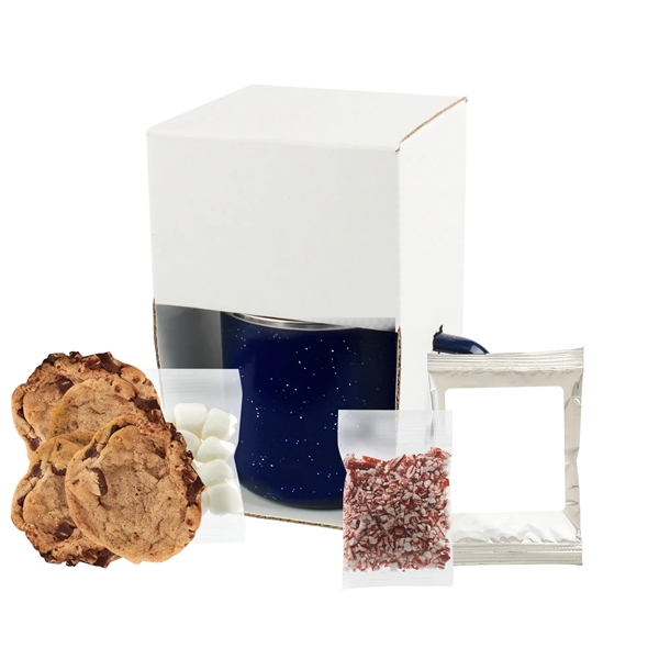 16 Oz Speckled Camp Mug w/Choc. Chip Cookies & Hot Choc. - 16 Oz Speckled Camp Mug w/Choc. Chip Cookies & Hot Choc. - Image 1 of 4