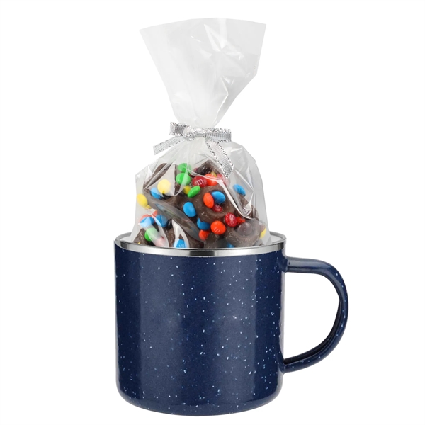 Speckled Camping Mug- 16 oz., Milk Choc Pretzels/Mini M&Ms® - Speckled Camping Mug- 16 oz., Milk Choc Pretzels/Mini M&Ms® - Image 6 of 7