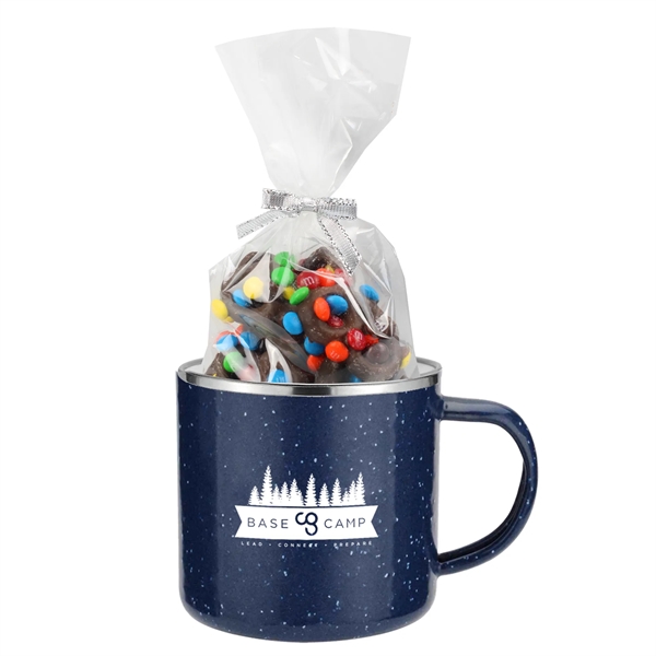 Speckled Camping Mug- 16 oz., Milk Choc Pretzels/Mini M&Ms® - Speckled Camping Mug- 16 oz., Milk Choc Pretzels/Mini M&Ms® - Image 2 of 7