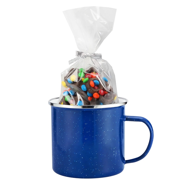 Speckled Camping Mug- 16 oz., Milk Choc Pretzels/Mini M&Ms® - Speckled Camping Mug- 16 oz., Milk Choc Pretzels/Mini M&Ms® - Image 5 of 7