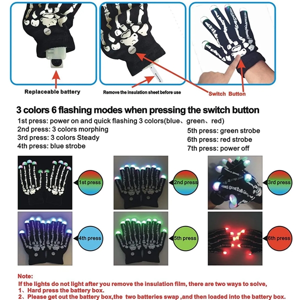 LED Light Up Gloves Finger Magic Toy - LED Light Up Gloves Finger Magic Toy - Image 4 of 5