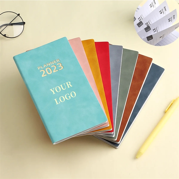 2023 A6 Texture PU Cover Daily Planner Notebook - 2023 A6 Texture PU Cover Daily Planner Notebook - Image 0 of 3