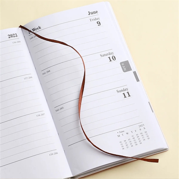 2023 A6 Texture PU Cover Daily Planner Notebook - 2023 A6 Texture PU Cover Daily Planner Notebook - Image 2 of 3